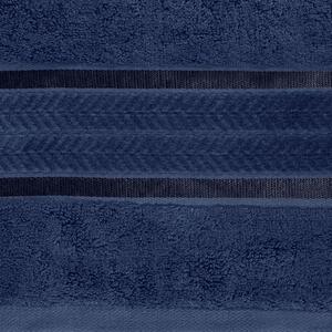 Bambusový tmavomodrý uterák MIRO so zdobeným okrajom 50x90 cm