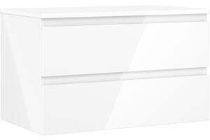 Mexen Orio, kúpeľňová skrinka 80 cm s hornou časťou, 2 zásuvky, biela lesklá, 91A10-08047-2-BFFC00
