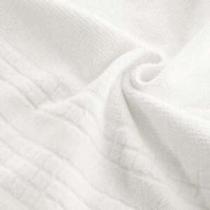 Biely uterák CUBA so zvýrazneným károvaným okrajom Rozmer: 50 x 90 cm