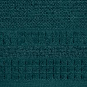 Tyrkysový uterák CUBA so zvýrazneným károvaným okrajom Rozmer: 50 x 90 cm