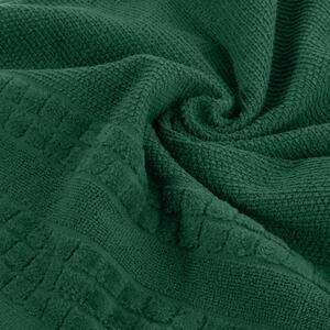 Zelený uterák CUBA so zvýrazneným károvaným okrajom 30x50 cm