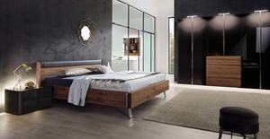 GENTIS posteľ - Sivá silk lak matná , Kožené v kombinácii s lakom/drevom