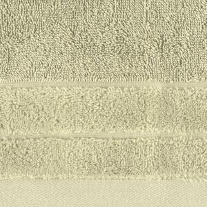 Klasický béžový uterák DAMLA s jemným pásom Rozmer: 70 x 140 cm