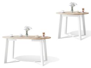 Jedálenský stôl Fiore rozkladací 100-145x76x100 cm (dub, biela)