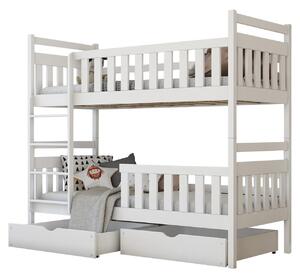Poschodová posteľ William, Rozmer postele: 90x200 cm, 049-farby: biela Mirjan24 5903211108068
