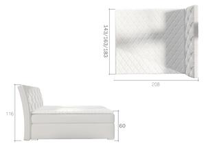 Drevko Čalúnená posteľ Balvin - Omega 02 - 140 x 200 cm, Sivá
