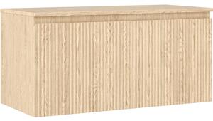 Mexen Rivel, kúpeľňová skrinka 100 cm s hornou časťou, 1 zásuvka, drážkovaná, dub, 91A20-10047-1-BFC81