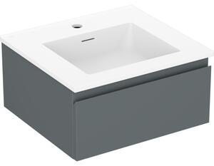 Mexen Orio, kúpeľňová skrinka 50 cm s umývadlom Otis, 1 zásuvka, grafitová matná/biela matná, 91A10-05023-1-BF66-W18M01