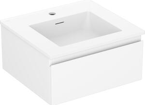 Mexen Orio, kúpeľňová skrinka 50 cm s umývadlom Otis, 1 zásuvka, biela matná, 91A10-05023-1-BF01-W18M01