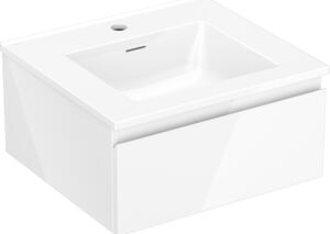 Mexen Orio, kúpeľňová skrinka 50 cm s umývadlom Otis, 1 zásuvka, biela lesklá, 91A10-05023-1-BF00-W18M00
