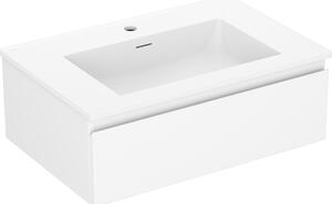 Mexen Orio, kúpeľňová skrinka 70 cm s umývadlom Otis, 1 zásuvka, biela matná, 91A10-07023-1-BF01-W18M01