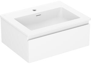 Mexen Orio, kúpeľňová skrinka 60 cm s umývadlom Otis, 1 zásuvka, biela matná, 91A10-06023-1-BF01-W18M01