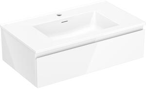 Mexen Orio, kúpeľňová skrinka 80 cm s umývadlom Otis, 1 zásuvka, biela lesklá, 91A10-08023-1-BF00-W18M00