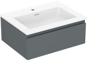 Mexen Orio, kúpeľňová skrinka 60 cm s umývadlom Otis, 1 zásuvka, grafitová matná/biela matná, 91A10-06023-1-BF66-W18M01