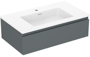 Mexen Orio, kúpeľňová skrinka 80 cm s umývadlom Otis, 1 zásuvka, grafitová matná/biela matná, 91A10-08023-1-BF66-W18M01