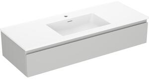 Mexen Orio, kúpeľňová skrinka 120 cm s umývadlom Otis, 1 zásuvka, šedá matná/biela matná, 91A10-12023-1-BF62-W18M01