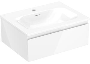Mexen Orio, kúpeľňová skrinka 60 cm s umývadlom Vela, 1 zásuvka, biela lesklá, 91A10-06023-1-BF00-W23M00
