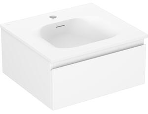 Mexen Orio, kúpeľňová skrinka 50 cm s umývadlom Vela, 1 zásuvka, biela matná, 91A10-05023-1-BF01-W23M01