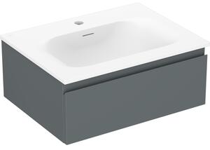 Mexen Orio, kúpeľňová skrinka 60 cm s umývadlom Vela, 1 zásuvka, grafitová matná/biela matná, 91A10-06023-1-BF66-W23M01