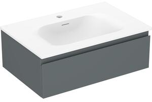 Mexen Orio, kúpeľňová skrinka 70 cm s umývadlom Vela, 1 zásuvka, grafitová matná/biela matná, 91A10-07023-1-BF66-W23M01