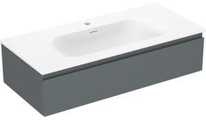 Mexen Orio, kúpeľňová skrinka 100 cm s umývadlom Vela, 1 zásuvka, grafitová matná/biela matná, 91A10-10023-1-BF66-W23M01