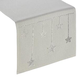 Behúň na vianočný stôl MARCO s aplikáciou zirkónových hviezd 33 x 140 cm