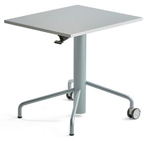 Výškovo nastaviteľný stôl ARISE, 600x700 mm, laminát - šedá, šedá