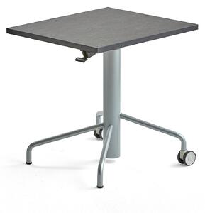 Výškovo nastaviteľný stôl ARISE, 600x700 mm, linoleum - tmavošedá, šedá