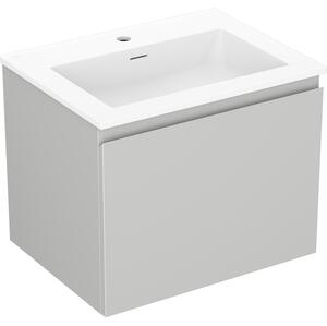 Mexen Orio, kúpeľňová skrinka 60 cm s umývadlom Otis, 1 zásuvka, šedá matná/biela matná, 91A10-06047-1-BF62-W18M01