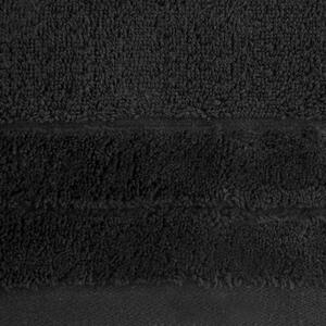 Klasický čierny uterák DAMLA s jemným pásom Rozmer: 70 x 140 cm