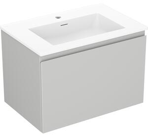 Mexen Orio, kúpeľňová skrinka 70 cm s umývadlom Otis, 1 zásuvka, šedá matná/biela matná, 91A10-07047-1-BF62-W18M01