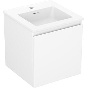 Mexen Orio, kúpeľňová skrinka 45 cm s umývadlom Otis, 1 zásuvka, biela matná, 91A10-04547-1-BF01-W18M01