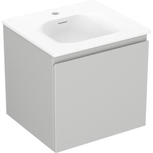 Mexen Orio, kúpeľňová skrinka 50 cm s umývadlom Vela, 1 zásuvka, šedá matná/biela matná, 91A10-05047-1-BF62-W23M01