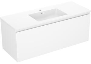 Mexen Orio, kúpeľňová skrinka 120 cm s umývadlom Otis, 1 zásuvka, biela matná, 91A10-12047-1-BF01-W18M01