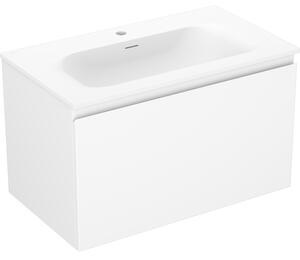 Mexen Orio, kúpeľňová skrinka 80 cm s umývadlom Vela, 1 zásuvka, biela matná, 91A10-08047-1-BF01-W23M01