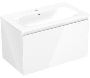 Mexen Orio, kúpeľňová skrinka 80 cm s umývadlom Vela, 1 zásuvka, biela lesklá, 91A10-08047-1-BF00-W23M00