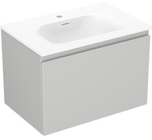 Mexen Orio, kúpeľňová skrinka 70 cm s umývadlom Vela, 1 zásuvka, šedá matná/biela matná, 91A10-07047-1-BF62-W23M01