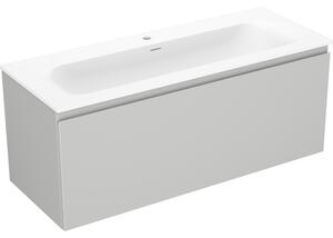 Mexen Orio, kúpeľňová skrinka 120 cm s umývadlom Vela, 1 zásuvka, šedá matná/biela matná, 91A10-12047-1-BF62-W23M01