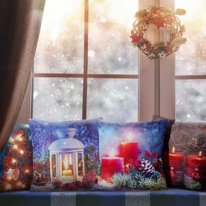 Obliečka na vankúš s vianočným motívom s LED svetlami - svietiaca 40x40 cm