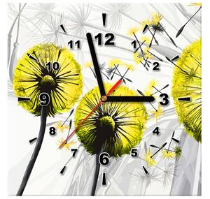 Obraz s hodinami Krásne žlté púpavy Rozmery: 100 x 40 cm