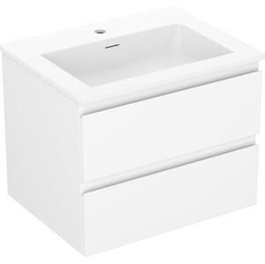 Mexen Orio, kúpeľňová skrinka 60 cm s umývadlom Otis, 2 zásuvky, biela matná, 91A10-06047-2-BFF01-W18M01