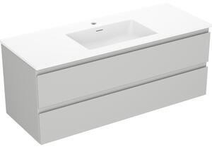 Mexen Orio, kúpeľňová skrinka 120 cm s umývadlom Otis, 2 zásuvky, šedá matná/biela matná, 91A10-12047-2-BFF62-W18M01