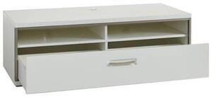 TV DIEL, sivá, strieborná, biela, biela s vysokým leskom, 132/47/58 cm Livetastic - TV nábytok, Online Only