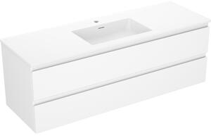 Mexen Orio, kúpeľňová skrinka 140 cm s umývadlom Otis, 2 zásuvky, biela matná, 91A10-14047-2-BFF01-W18M01