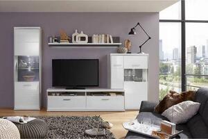 TV DIEL, sivá, strieborná, biela, biela s vysokým leskom, 184/51/52 cm Livetastic - TV nábytok, Online Only