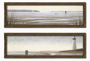 Wallity Súprava obrazov Lighthouse 2 ks 19x70 cm hnedá