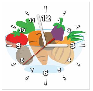 Obraz s hodinami Miska so zeleninou Rozmery: 40 x 40 cm