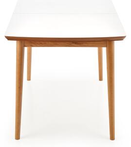 Moderný jedálenský stôl Berry s rozkladom, dub lefkas/biely