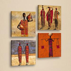 Wallity Súprava obrazov AFRICAN WOMEN 33 x 33 cm 4 kusy