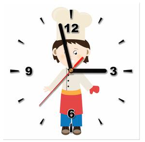 Obraz s hodinami Malý kuchár Rozmery: 30 x 30 cm
